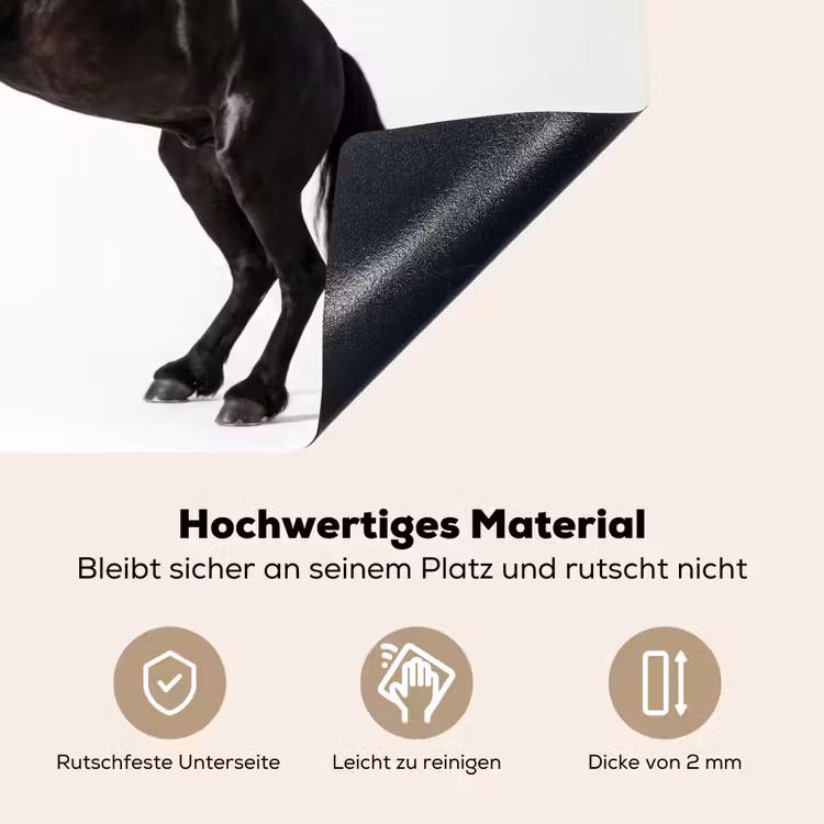 Zwart - Paard - Portret Inductie beschemer met haakjes klein -ky-onderkant-de