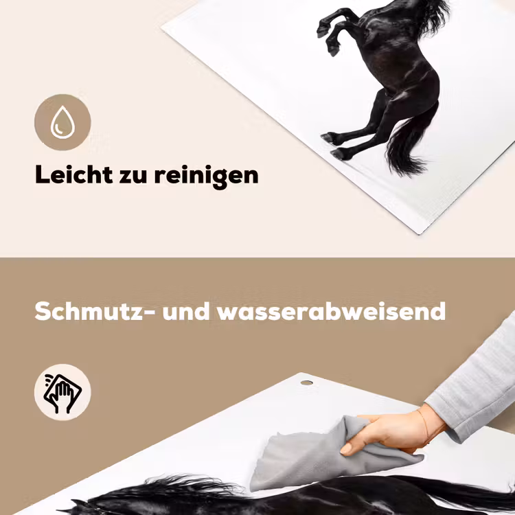 Zwart - Paard - Portret Inductie beschemer met haakjes klein -ky-schoon-de