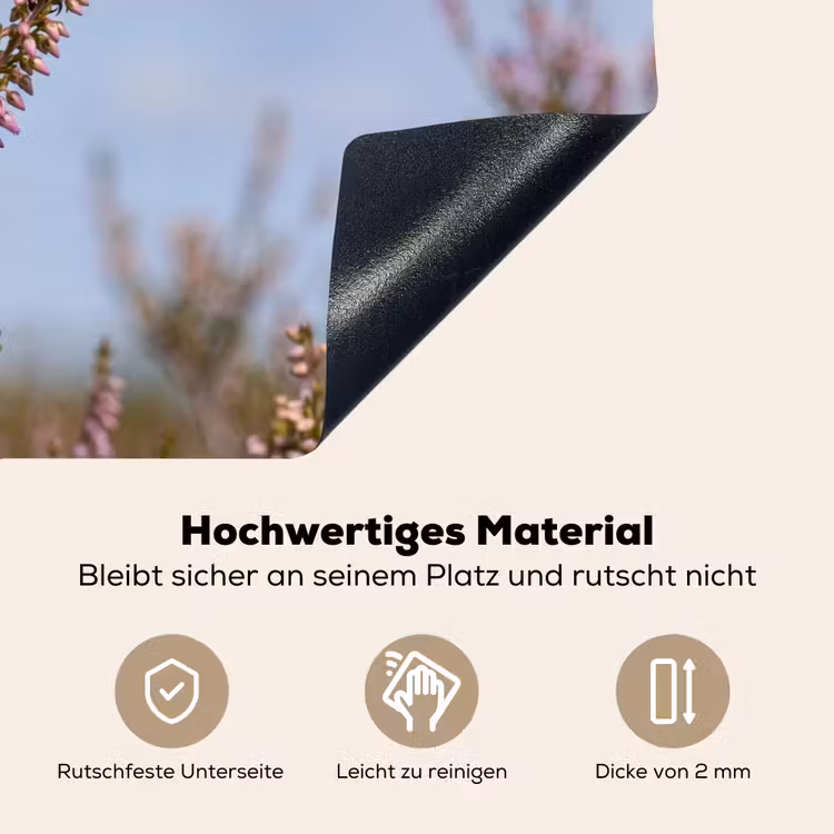 Roodborsttapuit - Heide - Paars - Natuur - Sfeervol Inductie beschemer met haakjes klein -ky-onderkant-de
