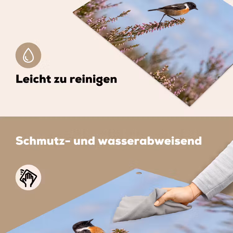 Roodborsttapuit - Heide - Paars - Natuur - Sfeervol Inductie beschemer met haakjes klein -ky-schoon-de