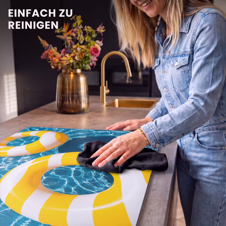 Zwembad - Zwembanden - Zomer - Geel - Blauw Inductie beschemer met haakjes klein -ky-schoon-de