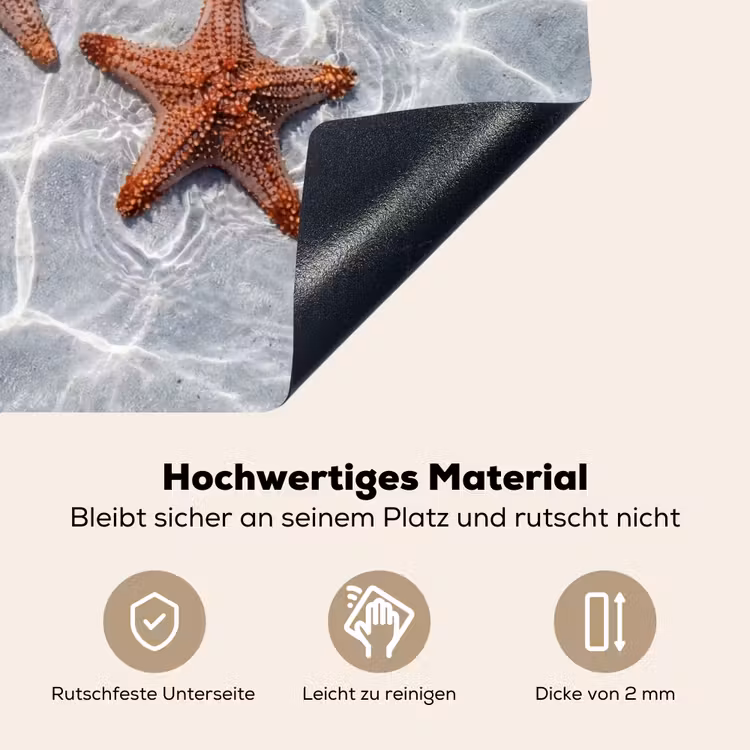 Zeesterren - Water - Helder Inductie beschemer met haakjes klein -ky-onderkant-de