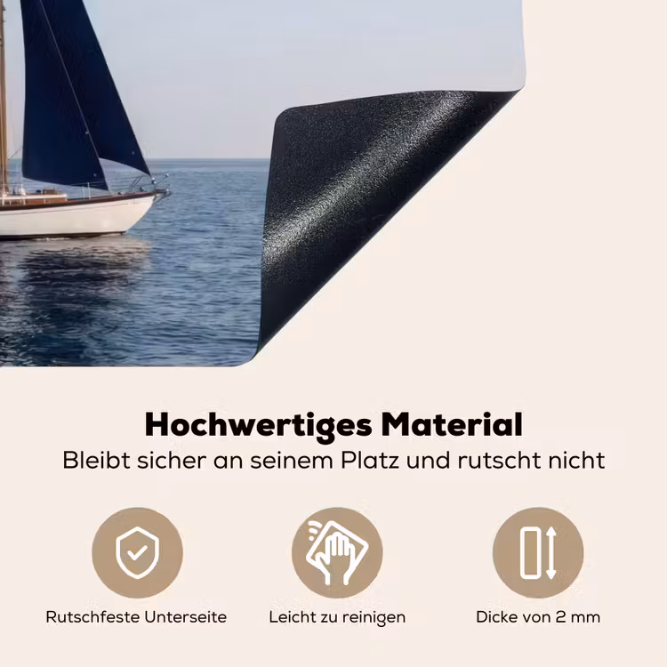 Zeilboot - Zee - Blauw Inductie beschemer met haakjes klein -ky-onderkant-de