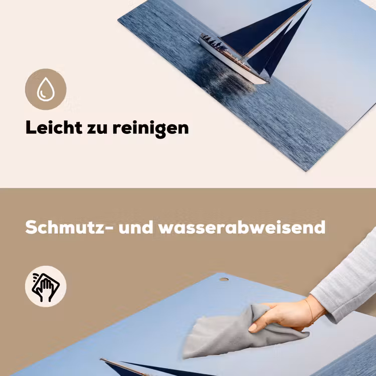 Zeilboot - Zee - Blauw Inductie beschemer met haakjes klein -ky-schoon-de