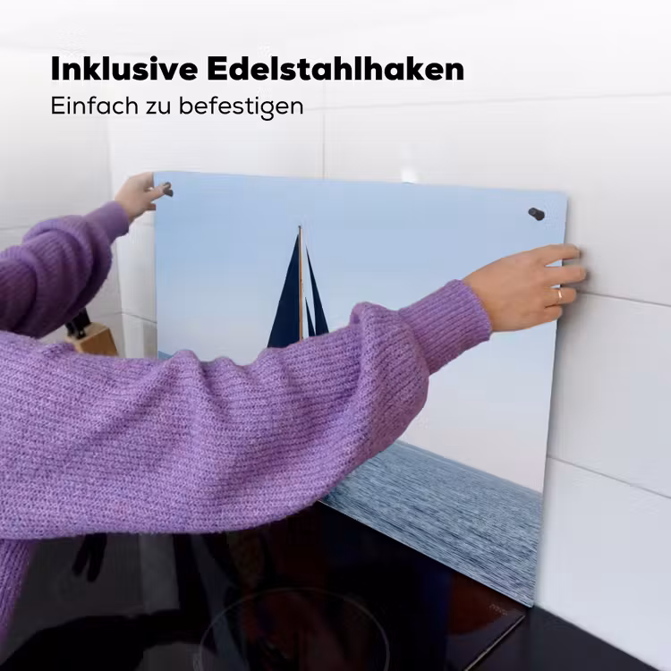 Zeilboot - Zee - Blauw Inductie beschemer met haakjes klein -ky-ophangen-de