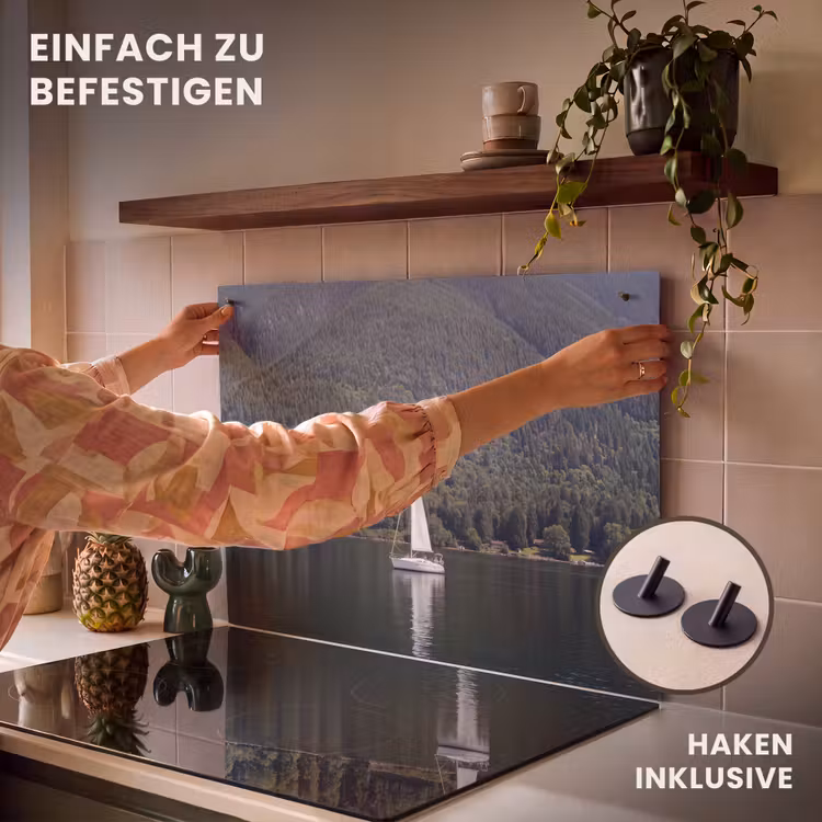 Zeilboot - Water - Bergen - Natuur - Groen Inductie beschemer met haakjes klein -ky-ophangen-de