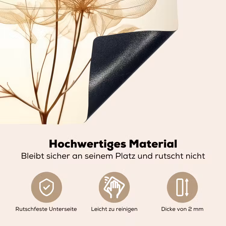 2-in-1 Herdabdeckplatte & Spritzschutz - Seidenkonturen bei Sonnenaufgang - Zijden Contouren bij Zonsopgang Inductie beschemer met haakjes klein