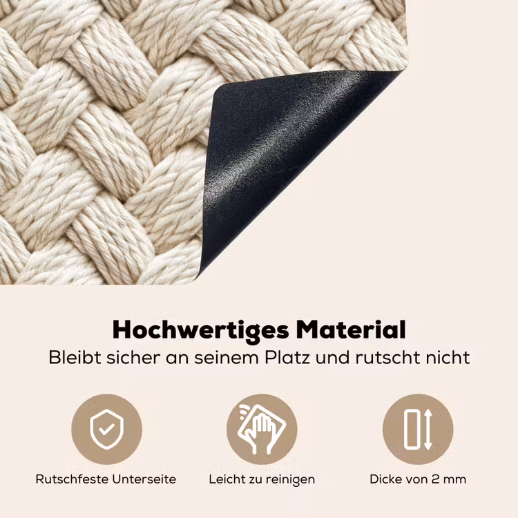 Touw - Gebreid - Beige Inductie beschemer met haakjes klein 777 -ky-onderkant-de