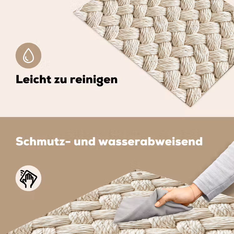 Touw - Gebreid - Beige Inductie beschemer met haakjes klein 777 -ky-schoon-de
