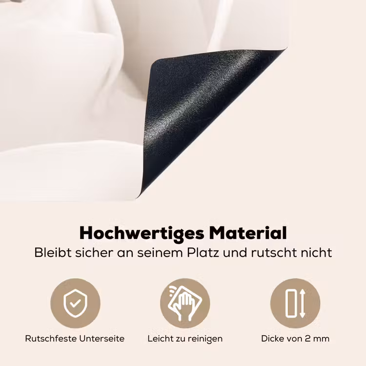 2-in-1 Herdabdeckplatte & Spritzschutz - Sepia-Rose Spirale - Sepia Rozenspiraal Inductie beschemer met haakjes klein