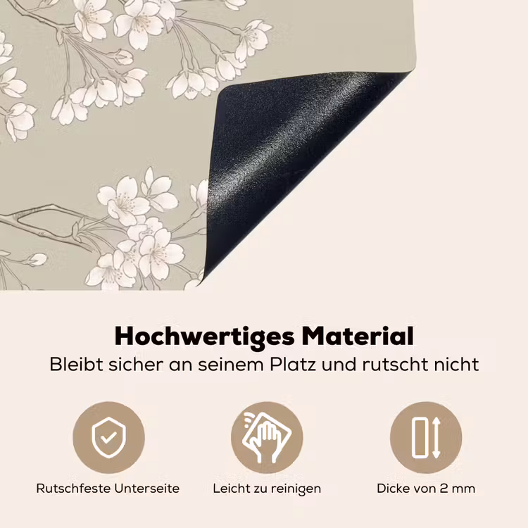 Sereen - Bloesem - Wit Inductie beschemer met haakjes klein -ky-onderkant-de