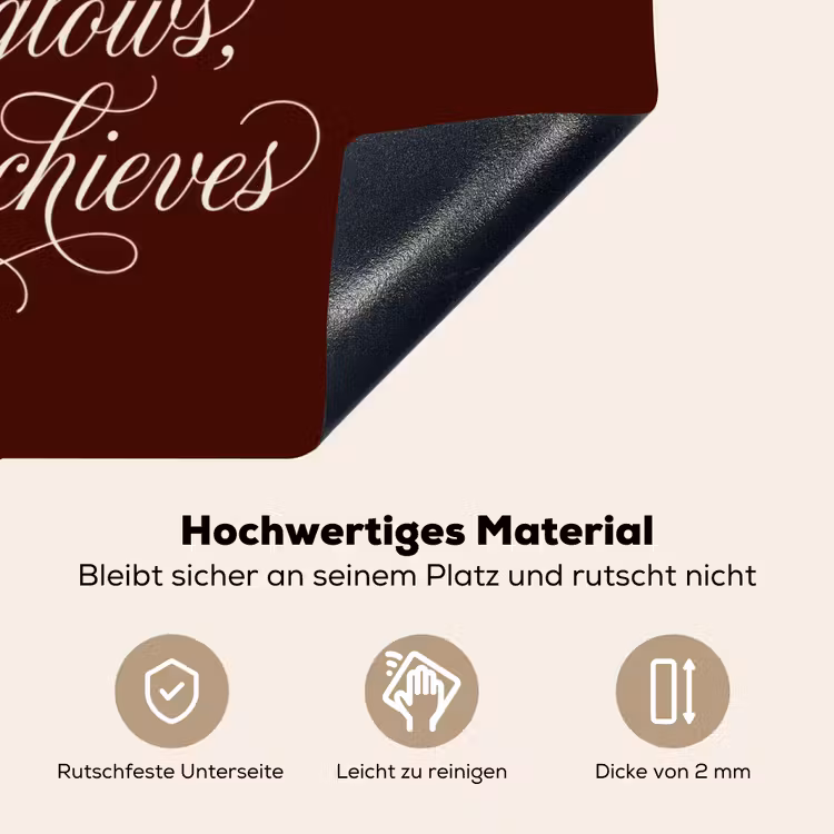 She plans she glows she achieves - Rood - Cursief Inductie beschemer met haakjes klein -ky-onderkant-de