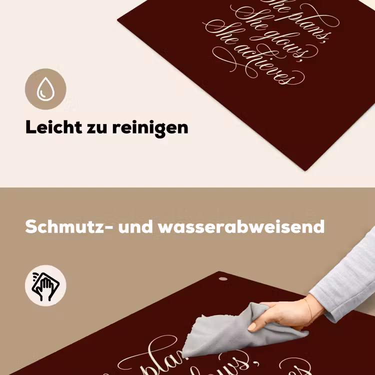 She plans she glows she achieves - Rood - Cursief Inductie beschemer met haakjes klein -ky-schoon-de
