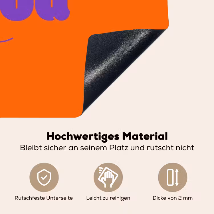 See the good - Paars - Oranje - Smiley Inductie beschemer met haakjes klein -ky-onderkant-de