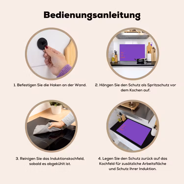 See the good - Oranje - Paars Inductie beschemer met haakjes klein -ky-gebruik-de