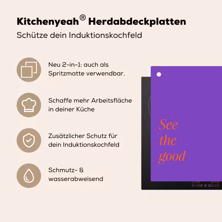 See the good - Oranje - Paars Inductie beschemer met haakjes klein -ky-usp-de
