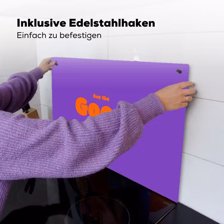 See the good - Oranje - Paars - Smiley Inductie beschemer met haakjes klein -ky-ophangen-de