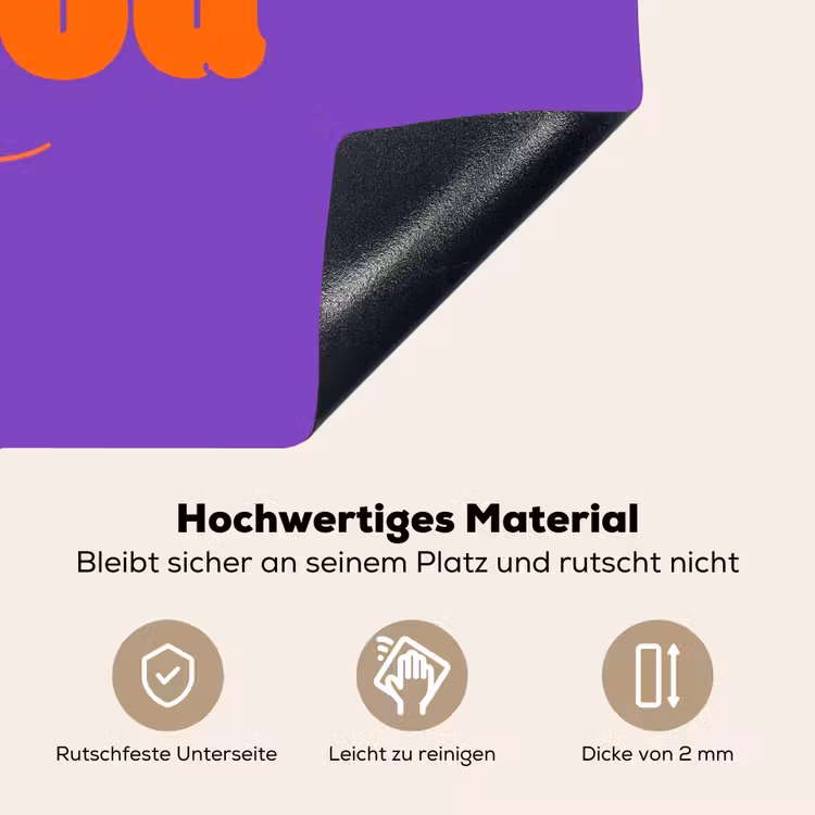 See the good - Oranje - Paars - Smiley Inductie beschemer met haakjes klein -ky-onderkant-de