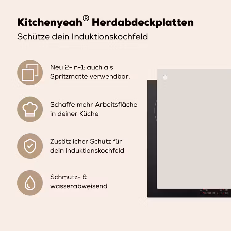 Silent - Sandstone - Grijs Inductie beschemer met haakjes klein 777 -ky-usp-de