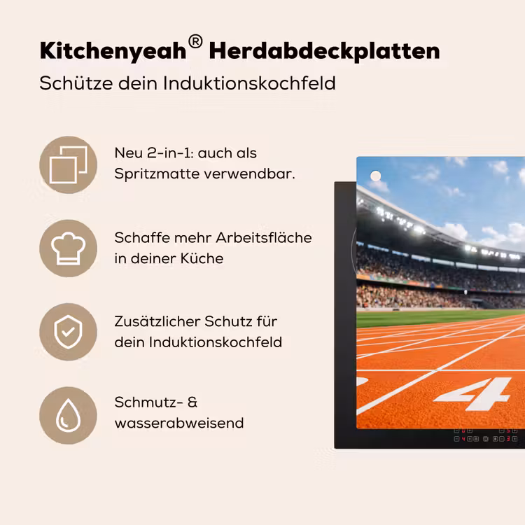 Sintelbaan - Stadion - Sport -Oranje Inductie beschemer met haakjes klein -ky-usp-de