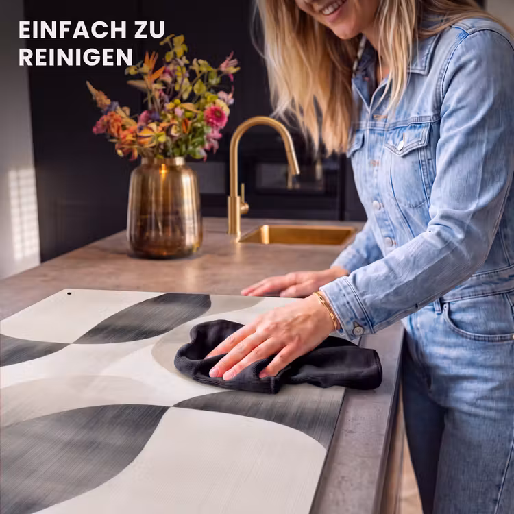2-in-1 Herdabdeckplatte & Spritzschutz - Skurrile Formen - Subtile Übergänge - Dynamisch - Grillige vormen - Subtiele overgangen - Dynamisch Inductie beschemer met haakjes klein