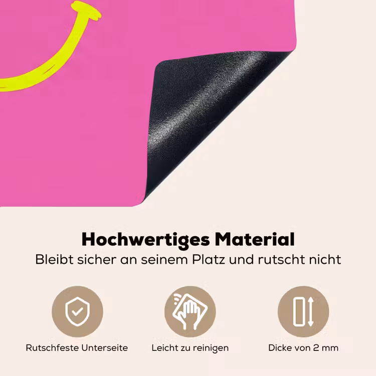Smiley - Vrolijk - Roze Inductie beschemer met haakjes klein -ky-onderkant-de