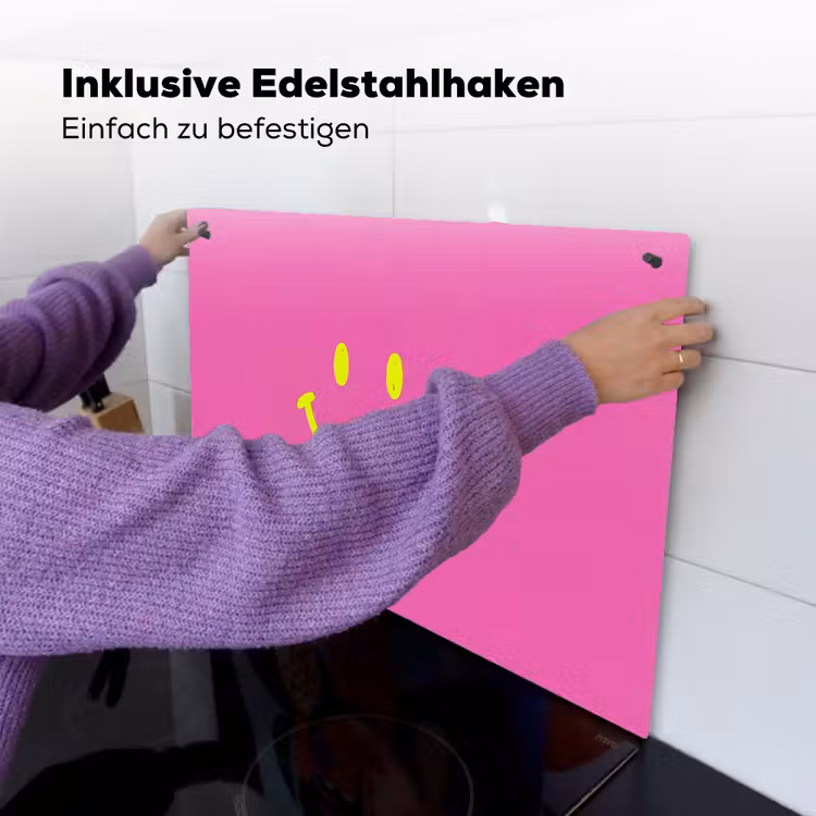 Smiley - Vrolijk - Roze Inductie beschemer met haakjes klein -ky-ophangen-de