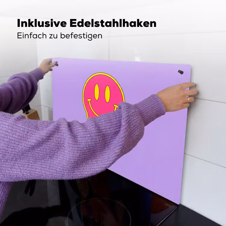 Smiley - Drip - Neon Inductie beschemer met haakjes klein -ky-ophangen-de