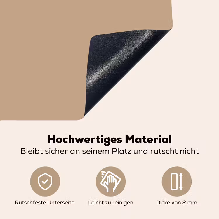 Soft - Taupe - Bruin Inductie beschemer met haakjes klein 777 -ky-onderkant-de