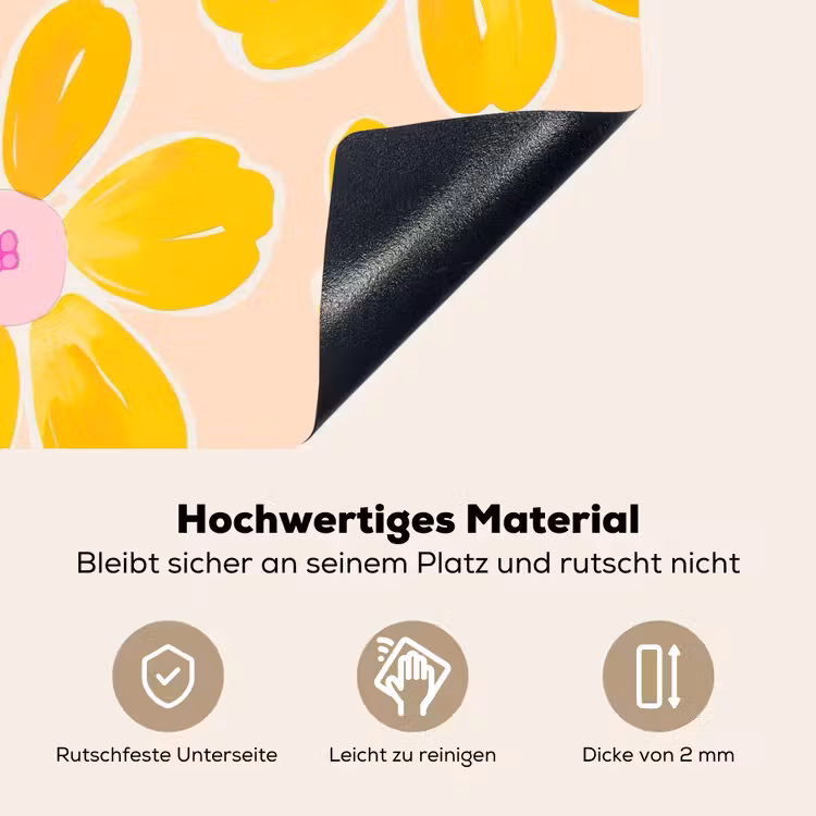 Zomers - Bloemen - Geel Inductie beschemer met haakjes klein 777 -ky-onderkant-de