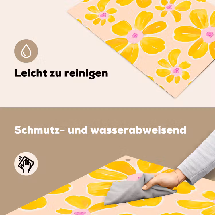 Zomers - Bloemen - Geel Inductie beschemer met haakjes klein 777 -ky-schoon-de