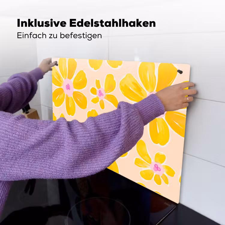 Zomers - Bloemen - Geel Inductie beschemer met haakjes klein 777 -ky-ophangen-de