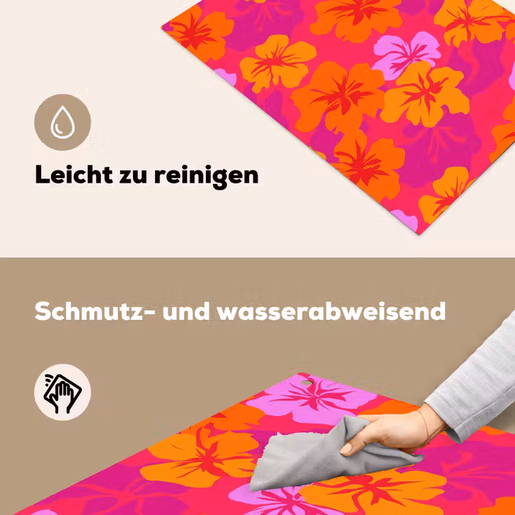 Zomers - Hibiscus - Kleurrijk Inductie beschemer met haakjes klein 777 -ky-schoon-de