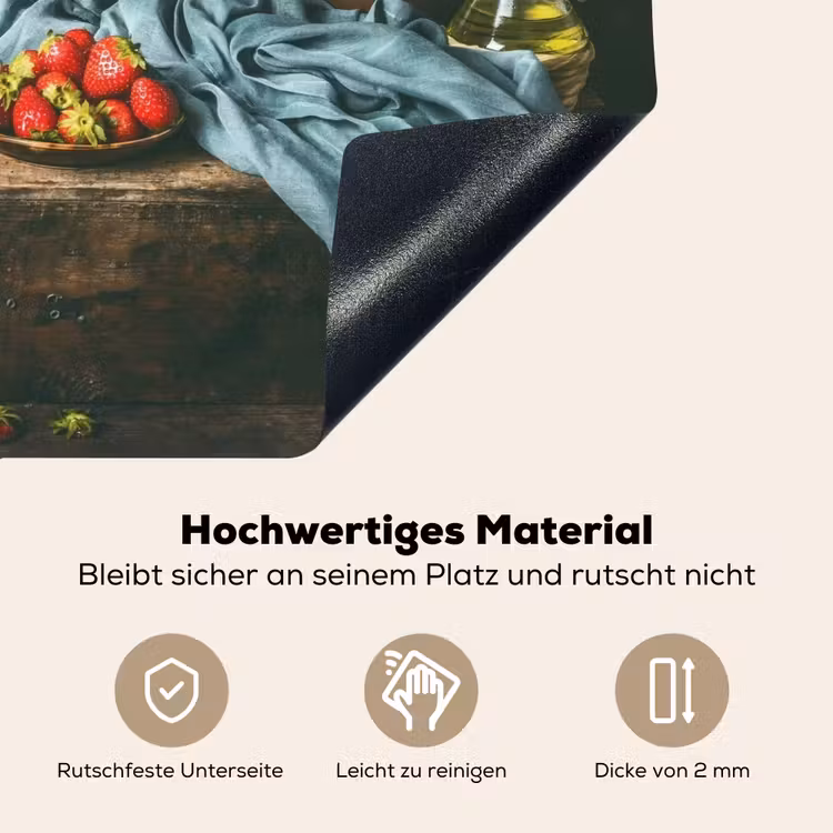 2-in-1 Herdabdeckplatte & Spritzschutz - Sommerliche Süße in der Küche - Zomerse Zoetheid in de Keuken Inductie beschemer met haakjes klein