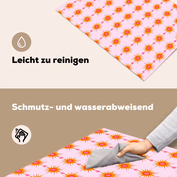 Zon - Motief - Roze Inductie beschemer met haakjes klein 777 -ky-schoon-de