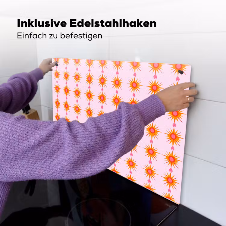 Zon - Motief - Roze Inductie beschemer met haakjes klein 777 -ky-ophangen-de