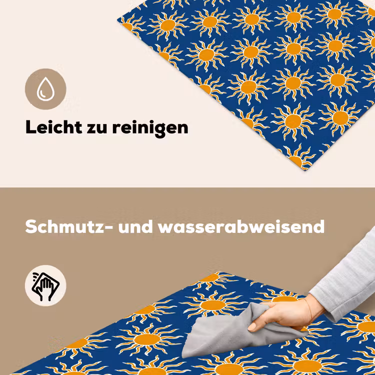 Zon - Patroon - Blauw Inductie beschemer met haakjes klein 777 -ky-schoon-de