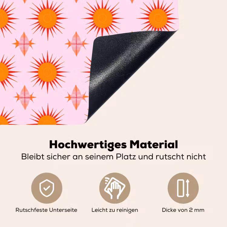 Zon - Patroon - Roze Inductie beschemer met haakjes klein 777 -ky-onderkant-de