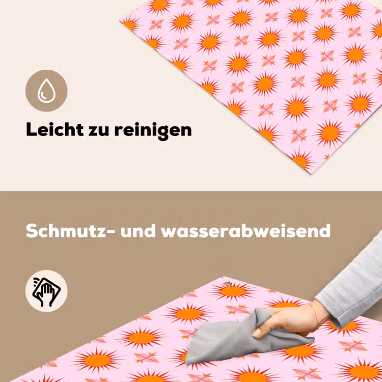 Zon - Patroon - Roze Inductie beschemer met haakjes klein 777 -ky-schoon-de