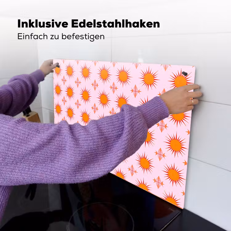 Zon - Patroon - Roze Inductie beschemer met haakjes klein 777 -ky-ophangen-de