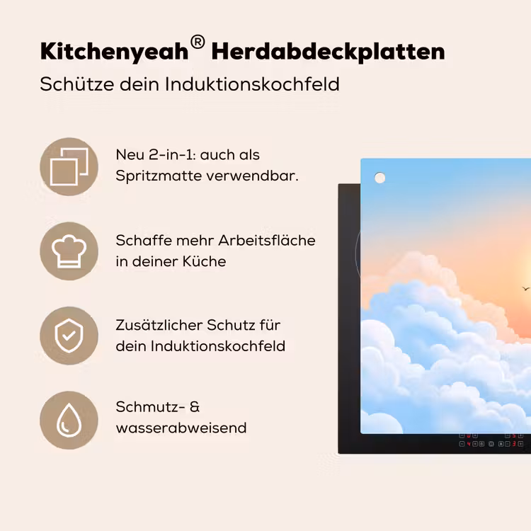 Zon - Vogels - Lucht - Natuur - Geel Inductie beschemer met haakjes klein -ky-usp-de