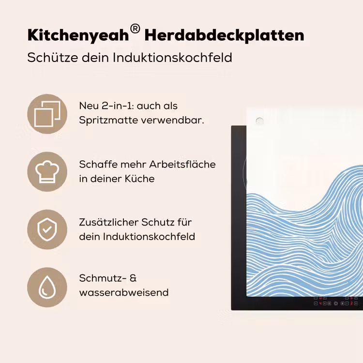 Zon - Golven - Oceaan - Abstract - Rood Inductie beschemer met haakjes klein -ky-usp-de