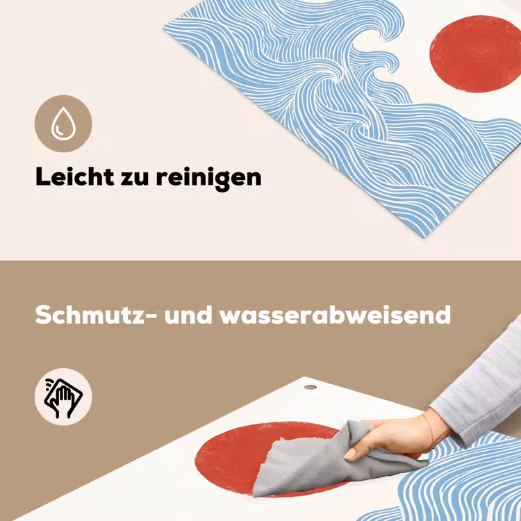 Zon - Golven - Oceaan - Abstract - Rood Inductie beschemer met haakjes klein -ky-schoon-de