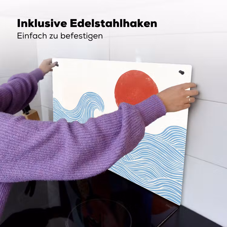 Zon - Golven - Oceaan - Abstract - Rood Inductie beschemer met haakjes klein -ky-ophangen-de