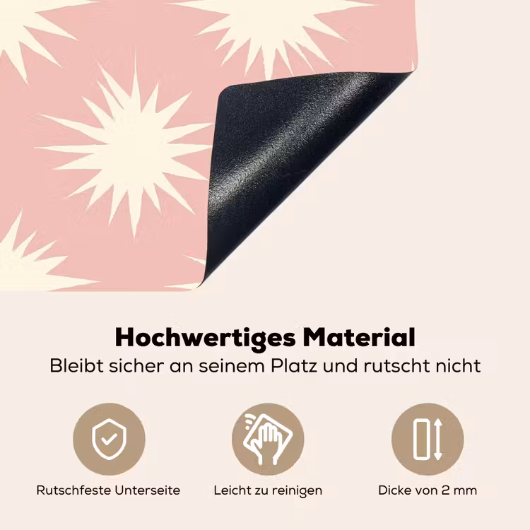 Zonnen - Patroon - Roze Inductie beschemer met haakjes klein 777 -ky-onderkant-de