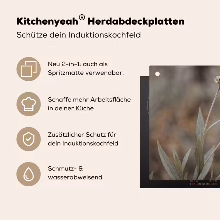 Zonnehoed - Droogbloemen - Geel - Warm Inductie beschemer met haakjes klein -ky-usp-de
