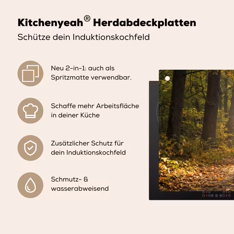 Zonlicht - Bospad - Bomen Inductie beschemer met haakjes klein -ky-usp-de