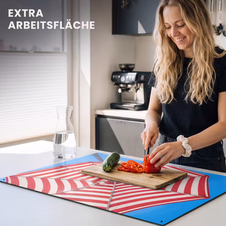 Parasol - Strepen - Zomer - Rood - Blauw Inductie beschemer met haakjes klein -ky-usp-de