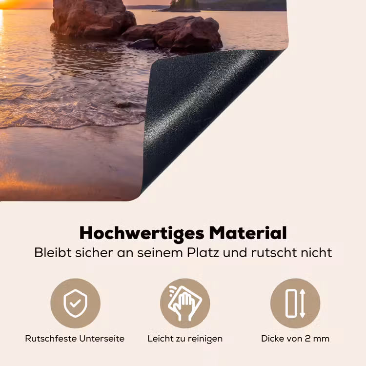 Zonsondergang - Kust - Water - Natuur - Oranje Inductie beschemer met haakjes klein -ky-onderkant-de