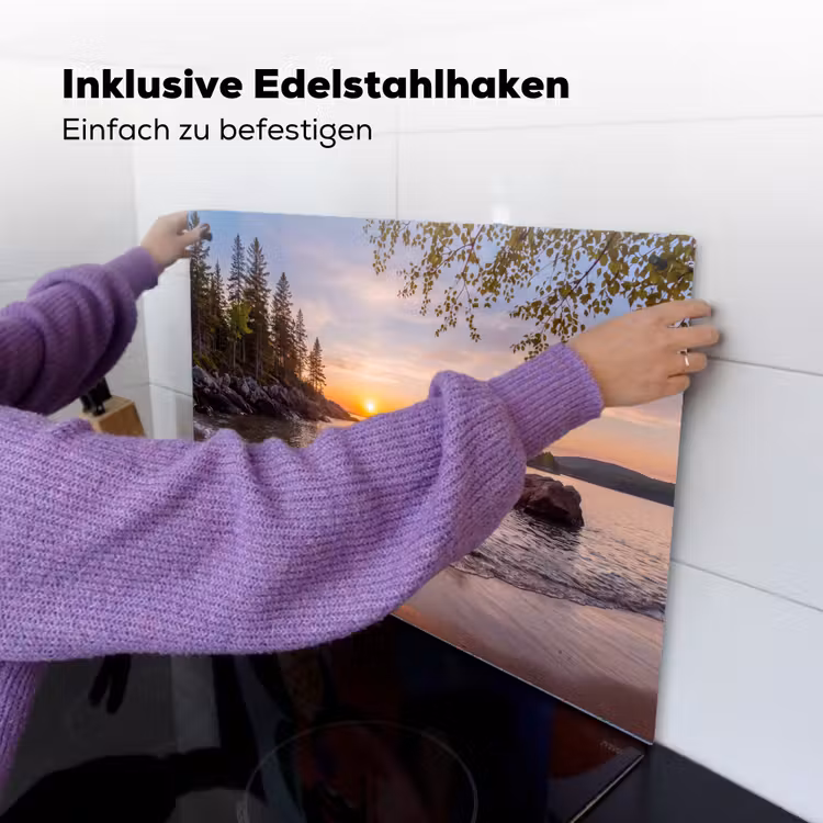 Zonsondergang - Kust - Water - Natuur - Oranje Inductie beschemer met haakjes klein -ky-ophangen-de